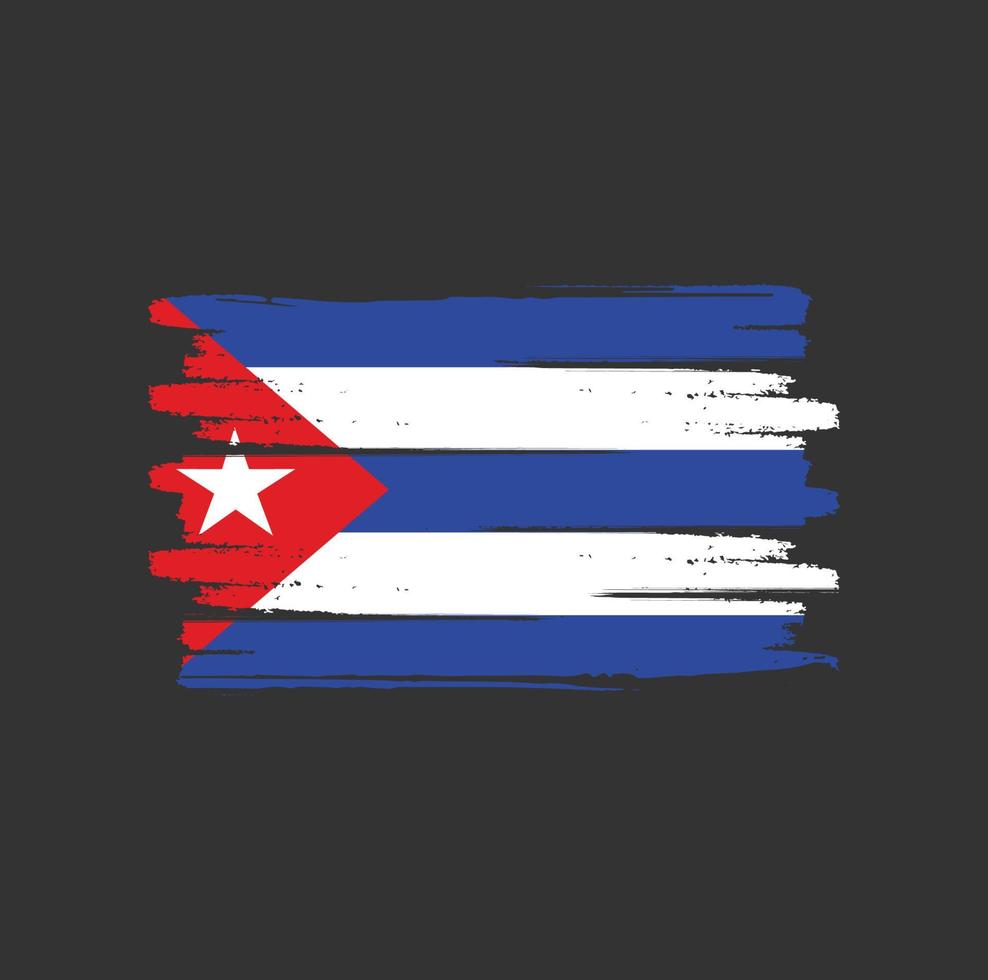 pinceladas de bandeira de cuba vetor