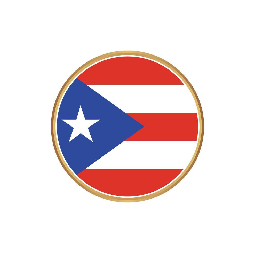 bandeira de porto rico com moldura dourada vetor