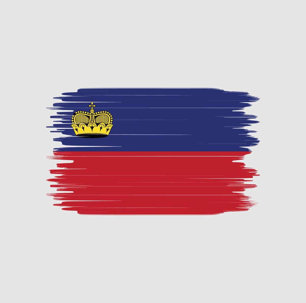 pincelada de bandeira de liechtenstein. bandeira nacional vetor