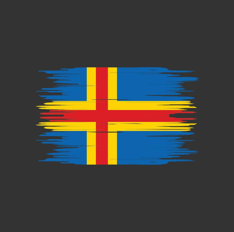 pincelada de bandeira de ilhas aland. bandeira nacional vetor