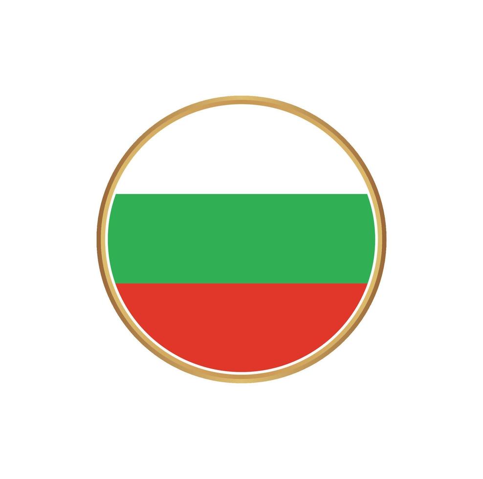 bandeira da bulgária com moldura dourada vetor