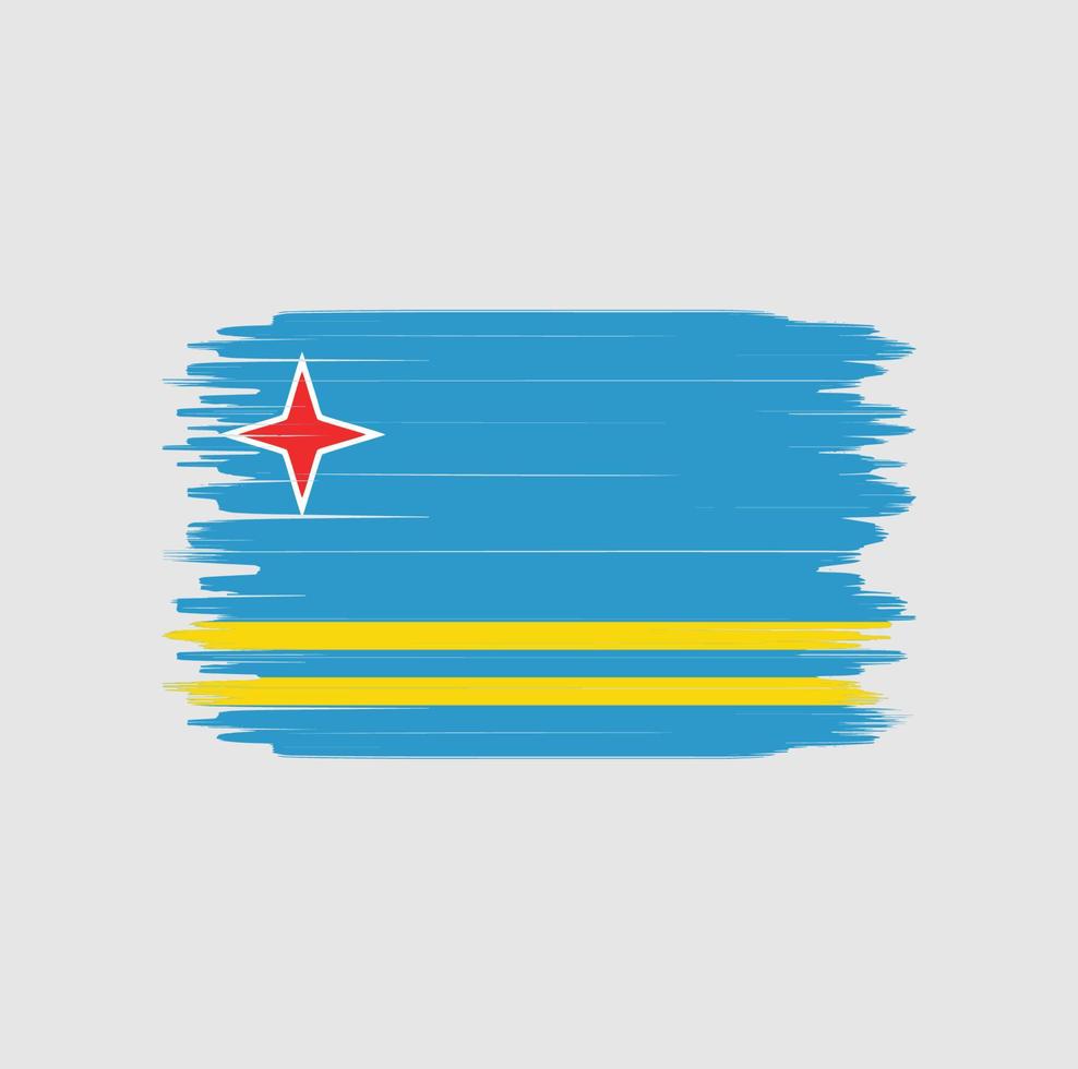 pincelada de bandeira de aruba. bandeira nacional vetor