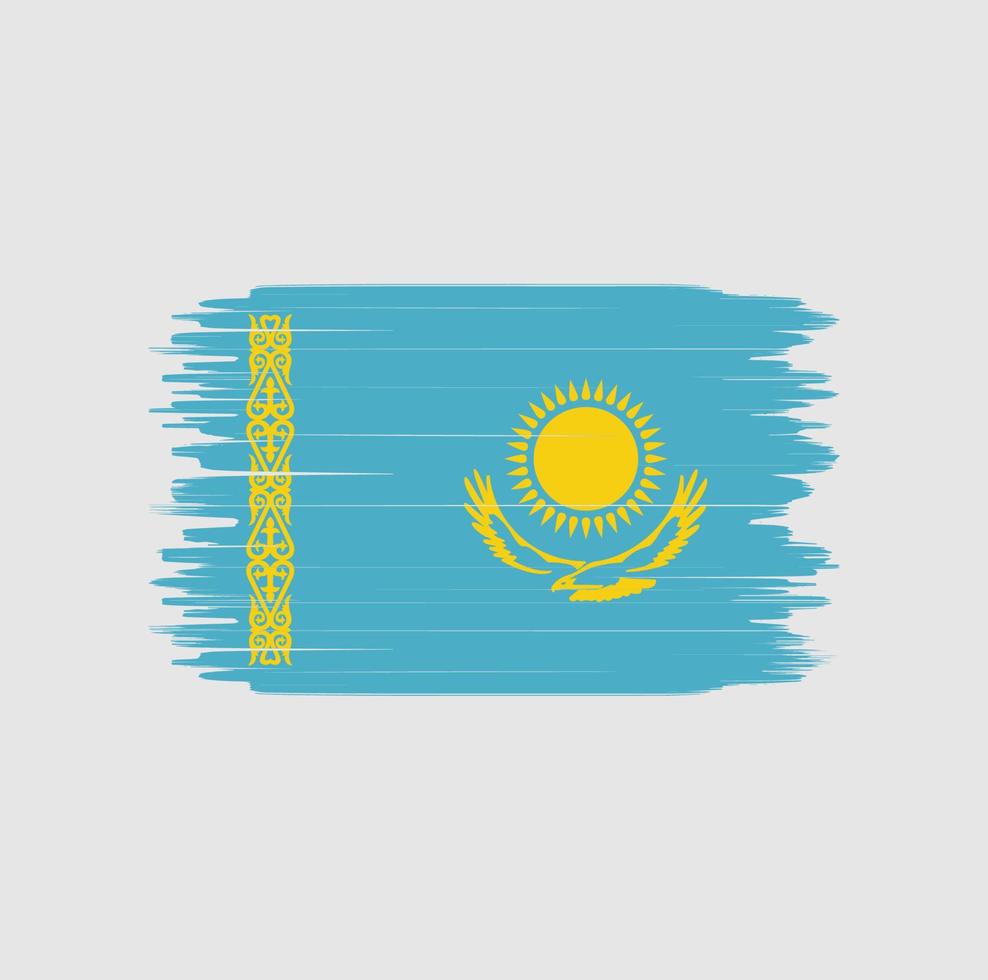 pincelada de bandeira do cazaquistão. bandeira nacional vetor