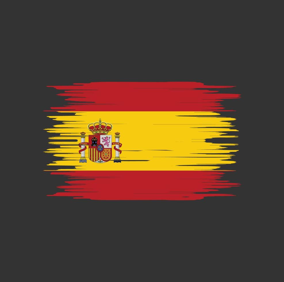 pincelada de bandeira de espanha. bandeira nacional vetor