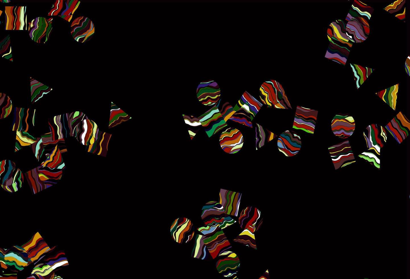 luz multicolorida, padrão de vetor de arco-íris em estilo poligonal com círculos.