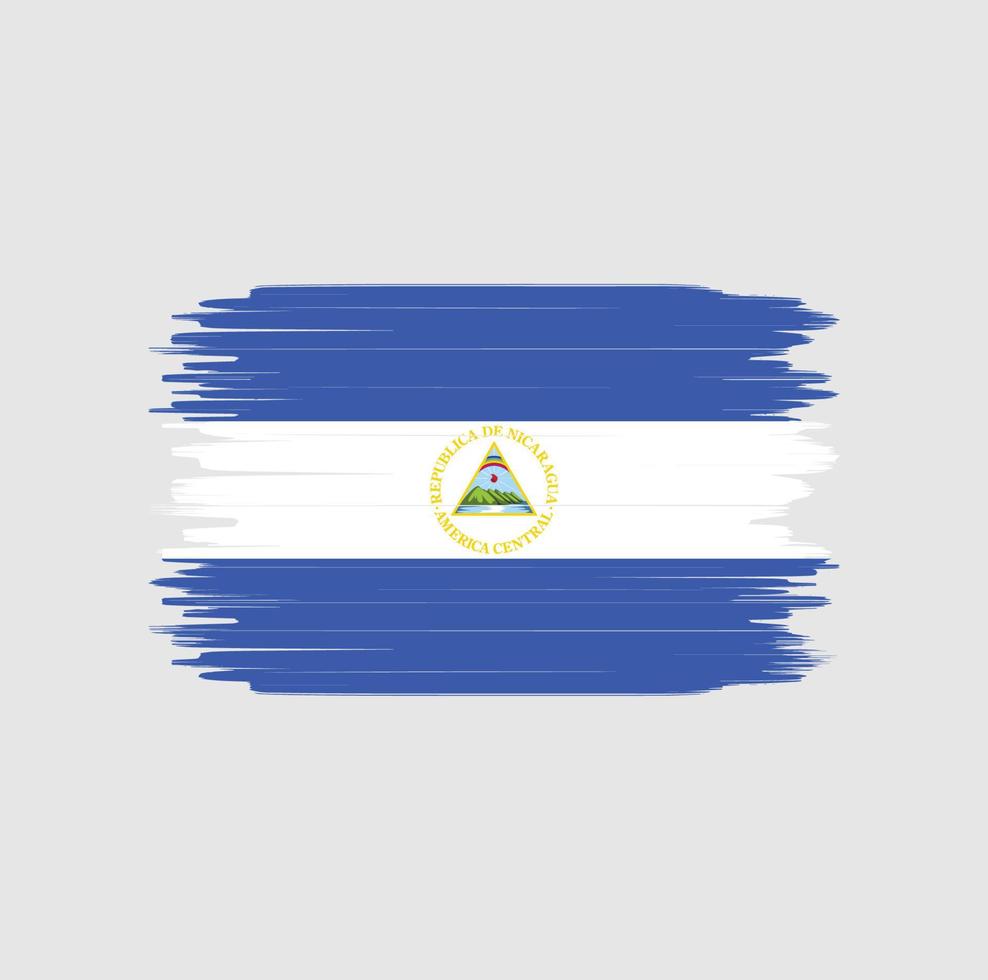 pincelada de bandeira da nicarágua. bandeira nacional vetor