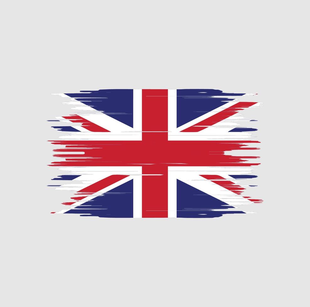 pincelada de bandeira do reino unido. bandeira nacional vetor
