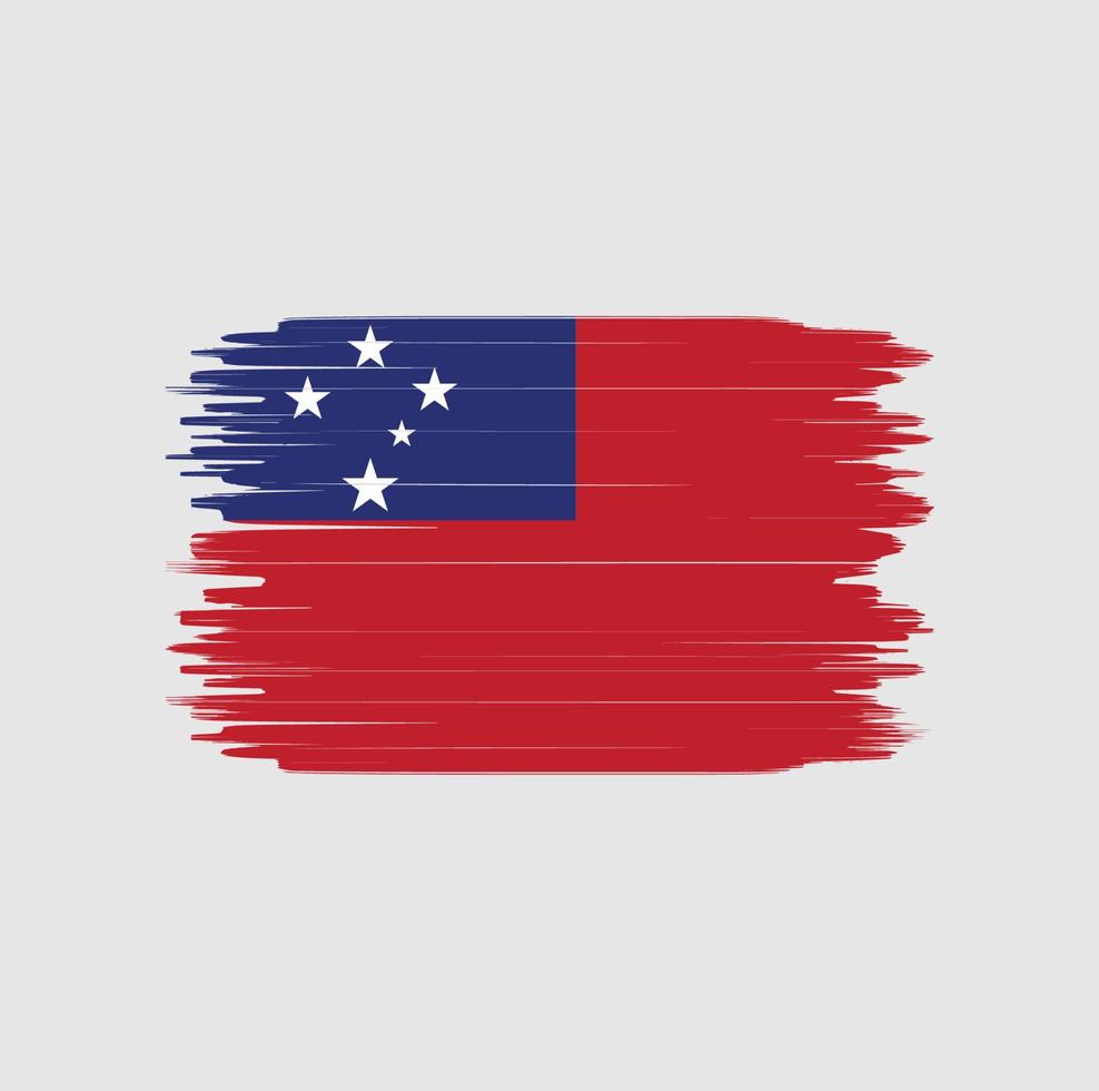 pincelada de bandeira de samoa. bandeira nacional vetor