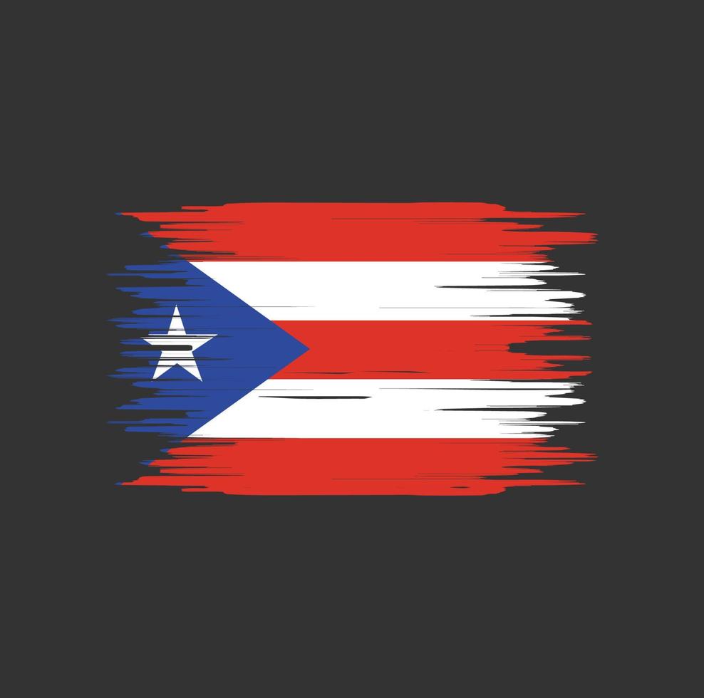 pincelada de bandeira de porto rico. bandeira nacional vetor