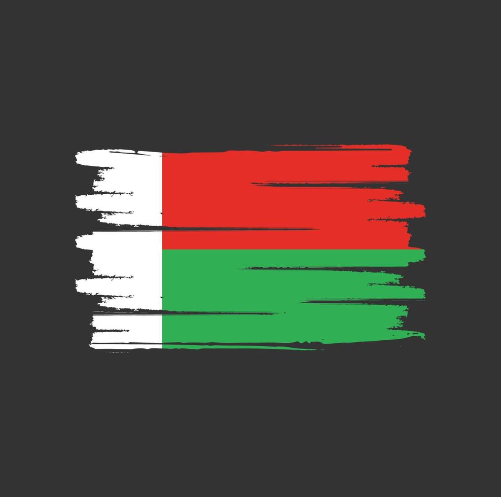 pinceladas de bandeira de madagascar vetor