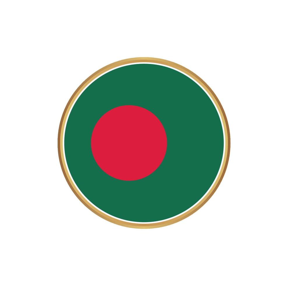 bandeira de bangladesh com moldura dourada vetor