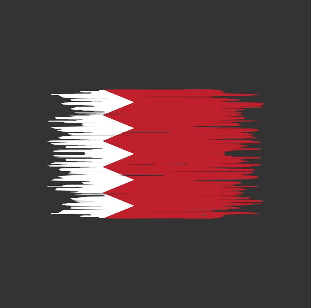 pincelada de bandeira do Bahrein. bandeira nacional vetor