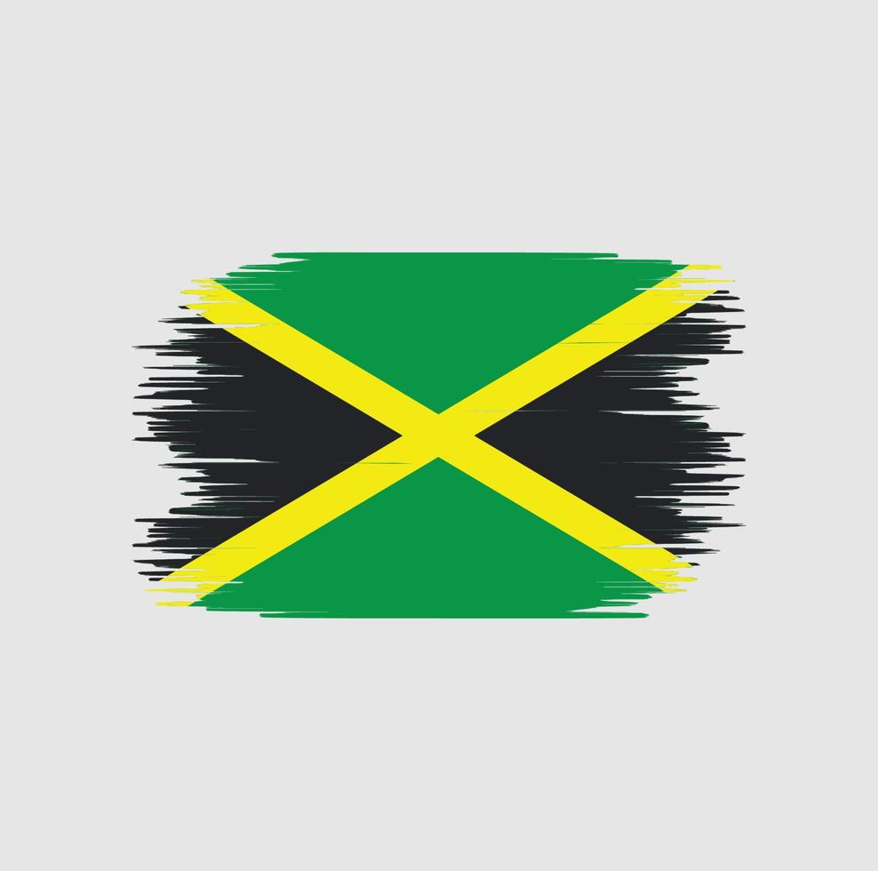 pincelada de bandeira da jamaicana. bandeira nacional vetor