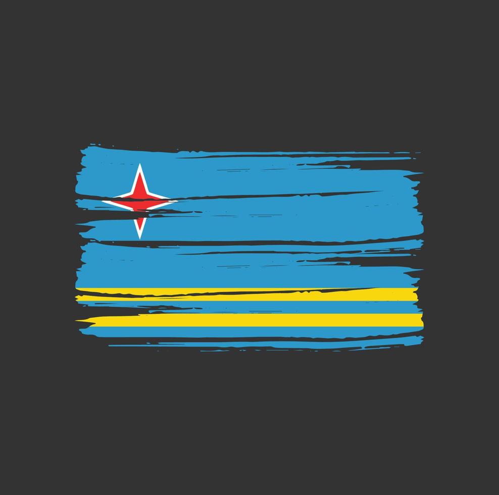 pincelada de bandeira de aruba. bandeira nacional vetor