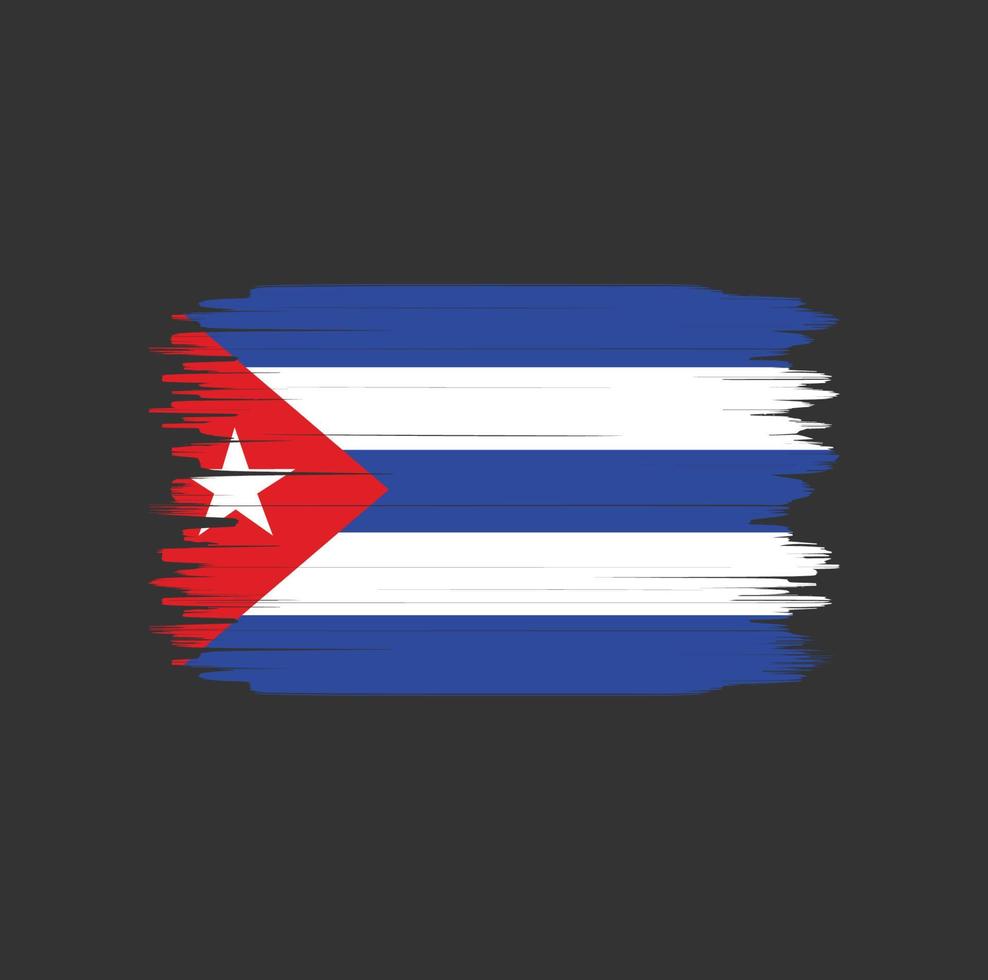 pincelada de bandeira de cuba. bandeira nacional vetor