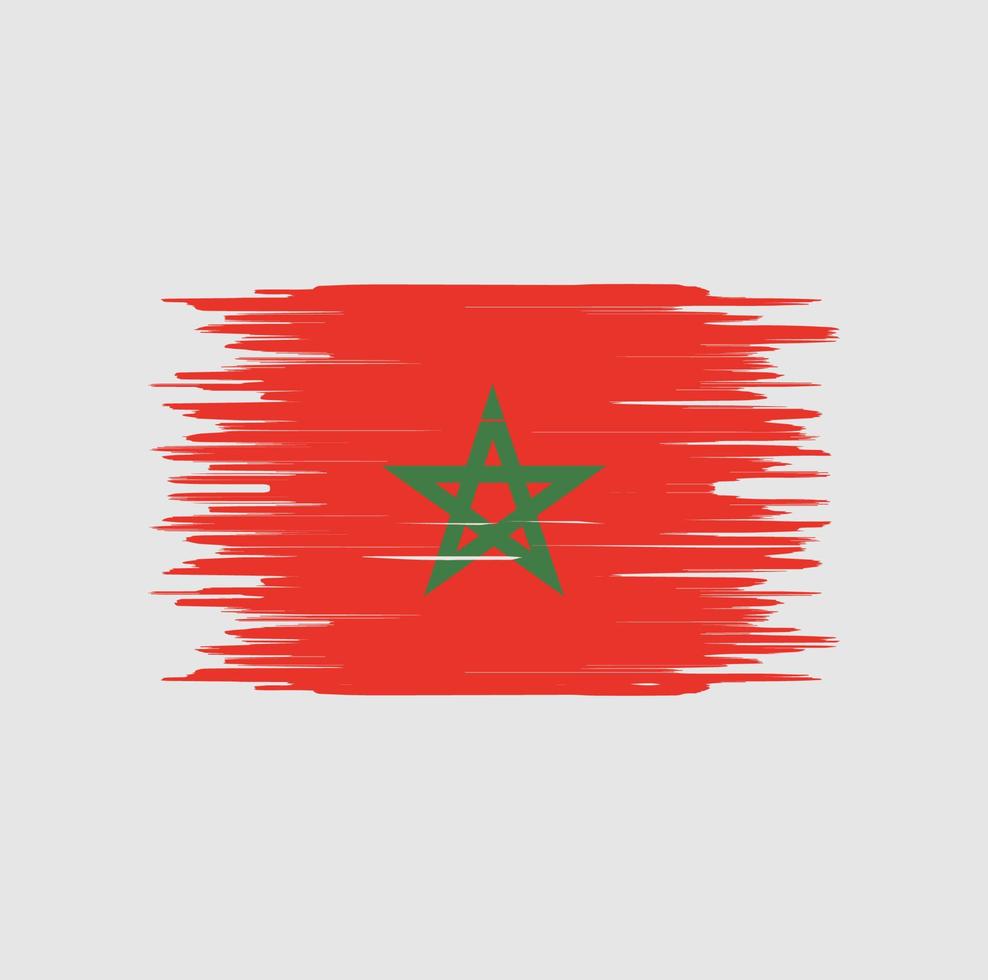 pincelada de bandeira de Marrocos. bandeira nacional vetor