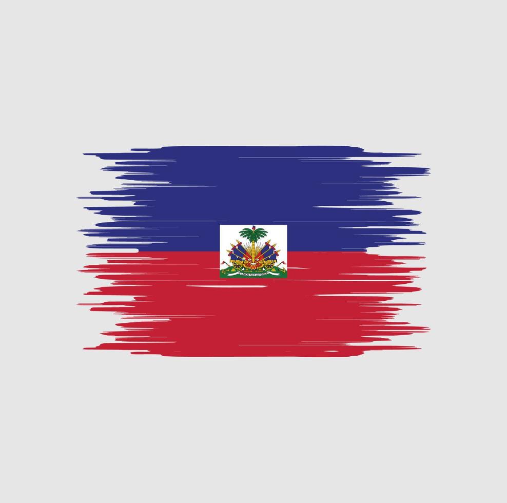 pincelada de bandeira do haiti. bandeira nacional vetor