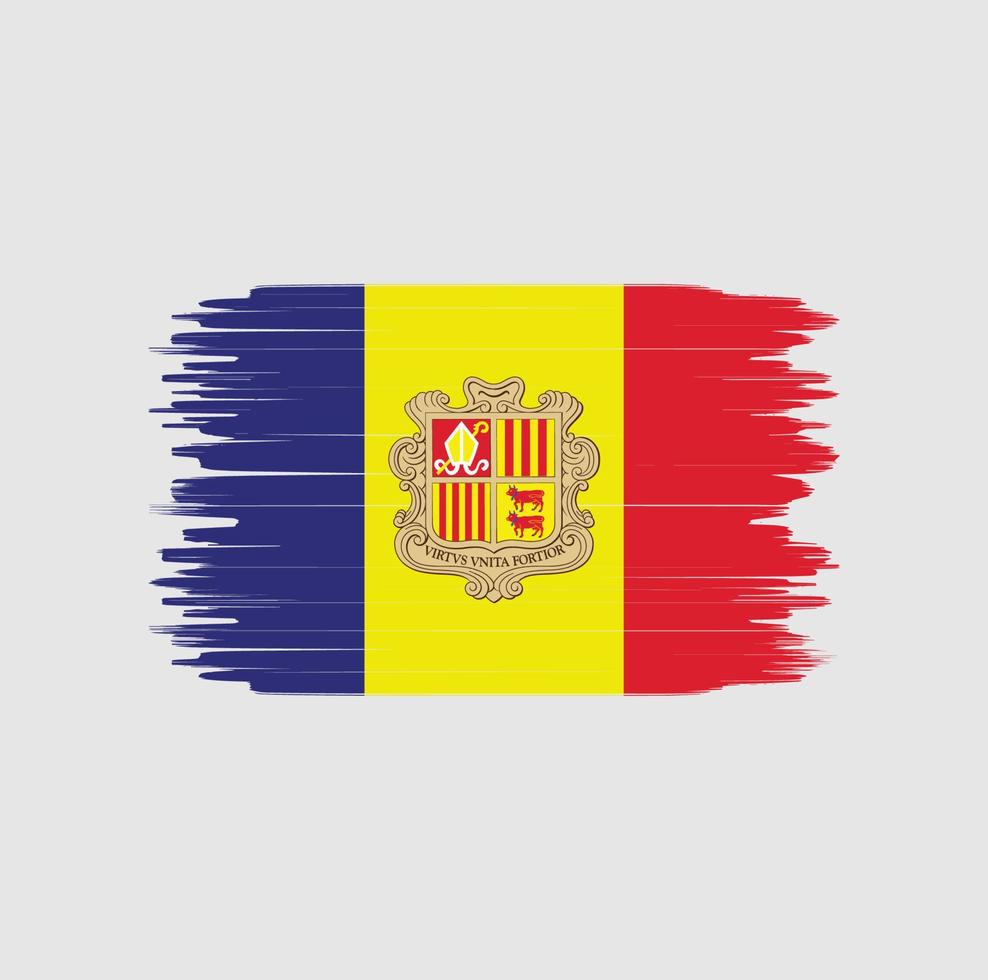 pincelada de bandeira de andorra. bandeira nacional vetor