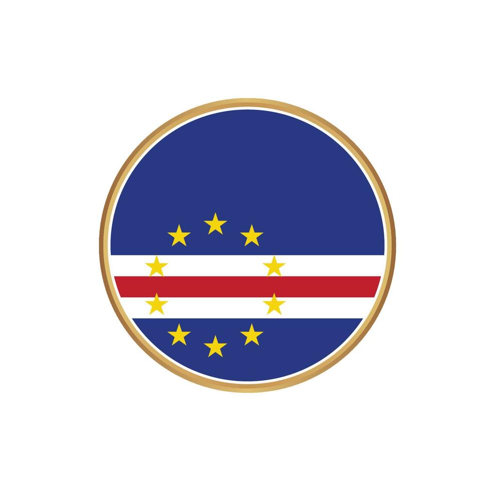 bandeira de cabo verde com moldura dourada vetor