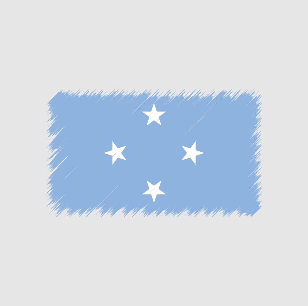pincelada de bandeira da micronésia. bandeira nacional vetor