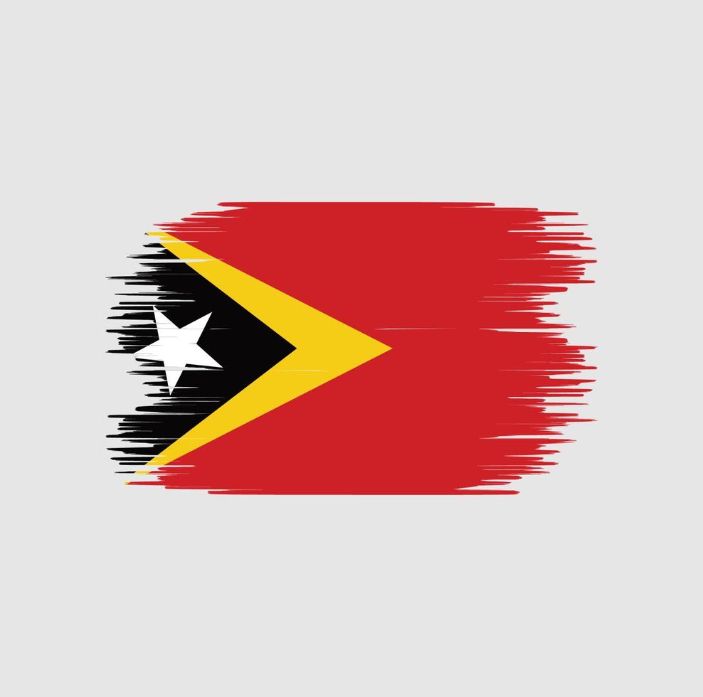 pincelada de bandeira de timor leste. bandeira nacional vetor