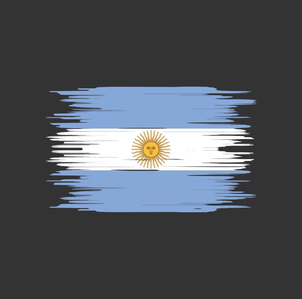 pincelada de bandeira argentina. bandeira nacional vetor