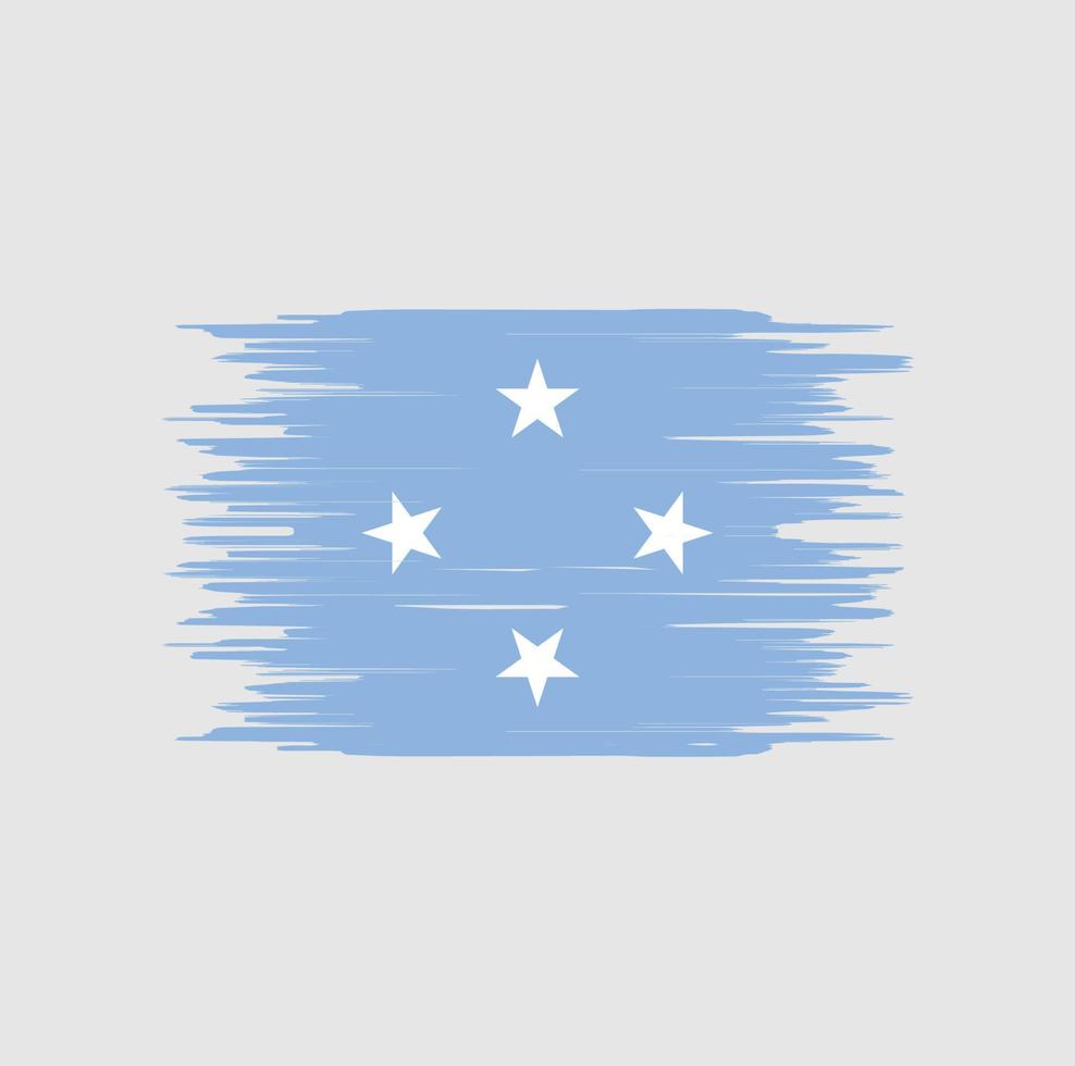 pincelada de bandeira da micronésia. bandeira nacional vetor