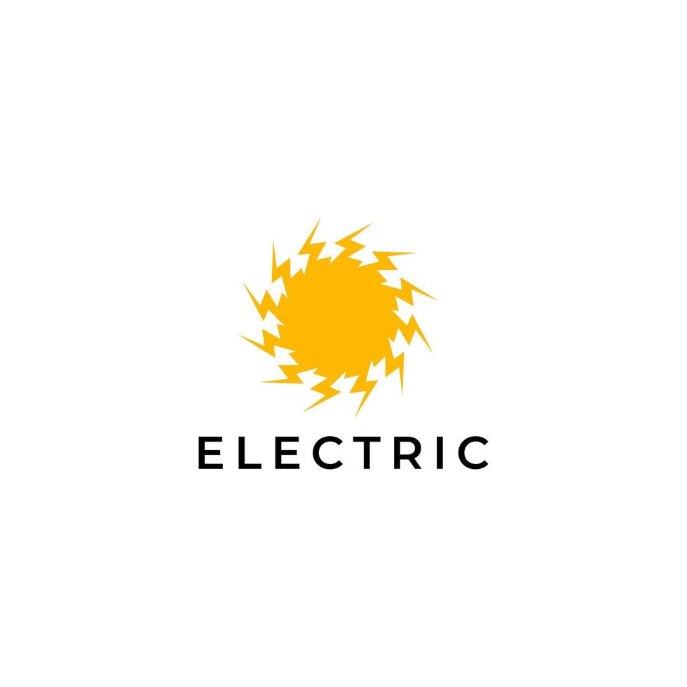 logotipo de tecnologia abstrato sol elétrico plano moderno vetor