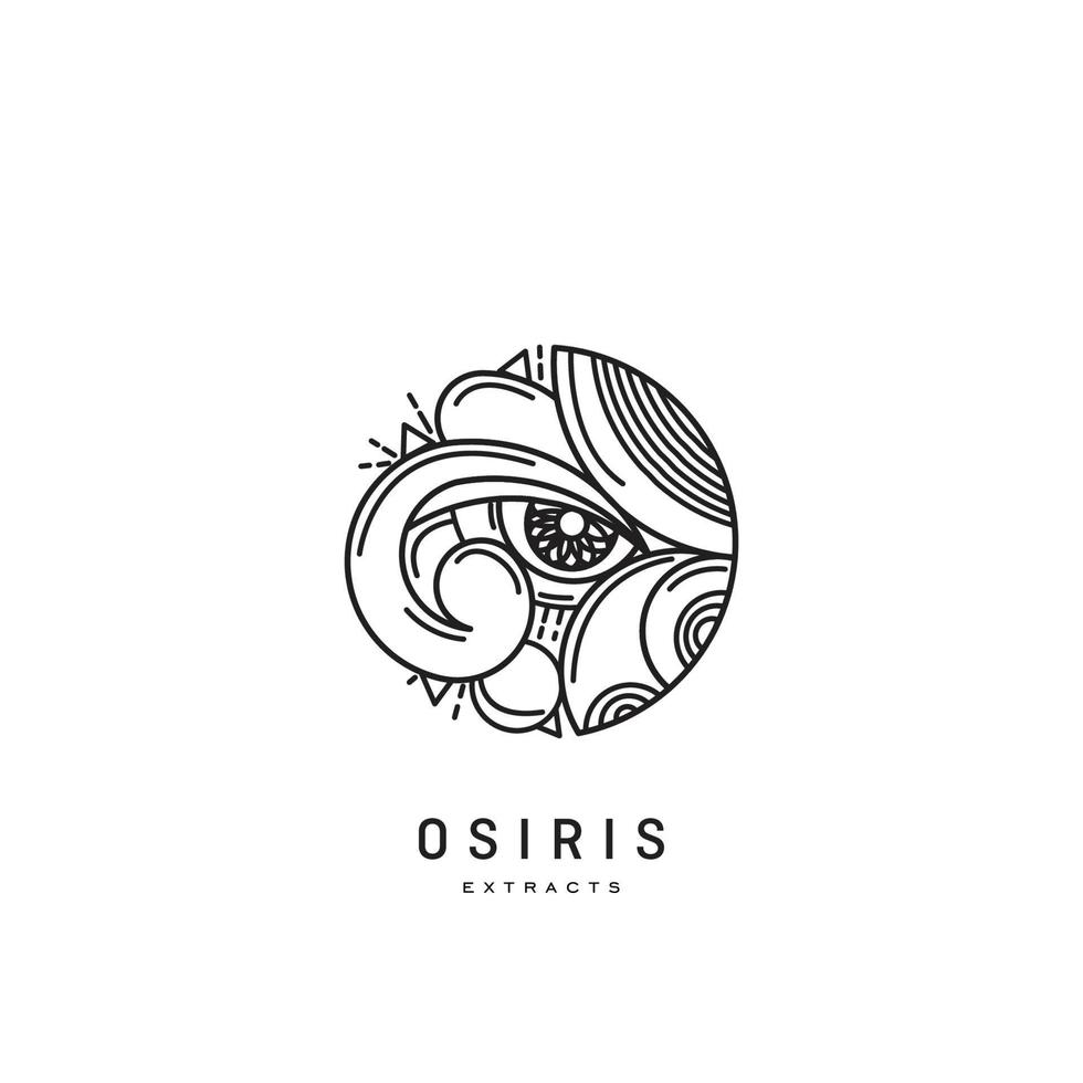 olho de hórus. símbolo do Egito. logotipo da linha antiga. logotipo abstrato de osíris vetor