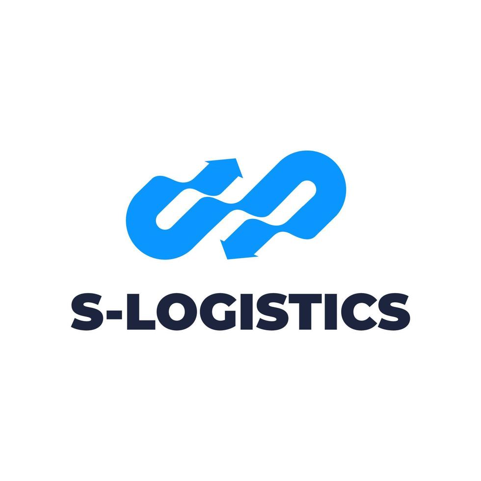 design de logotipo limpo azul de logística da letra s vetor
