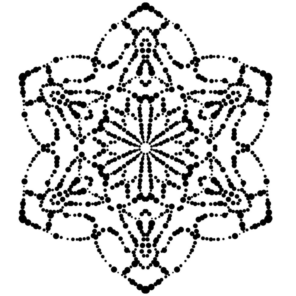 mandala de flores pontilhadas. elemento decorativo. doodle redondo ornamental isolado no fundo branco. elemento de círculo geométrico. vetor