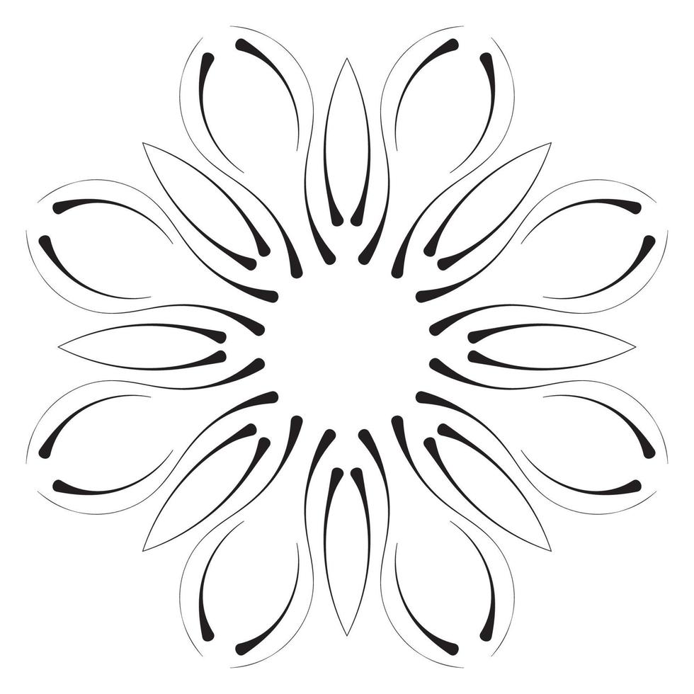 mandala fofa. flor redonda ornamental doodle isolada no fundo branco. ornamento decorativo geométrico em estilo oriental étnico. vetor