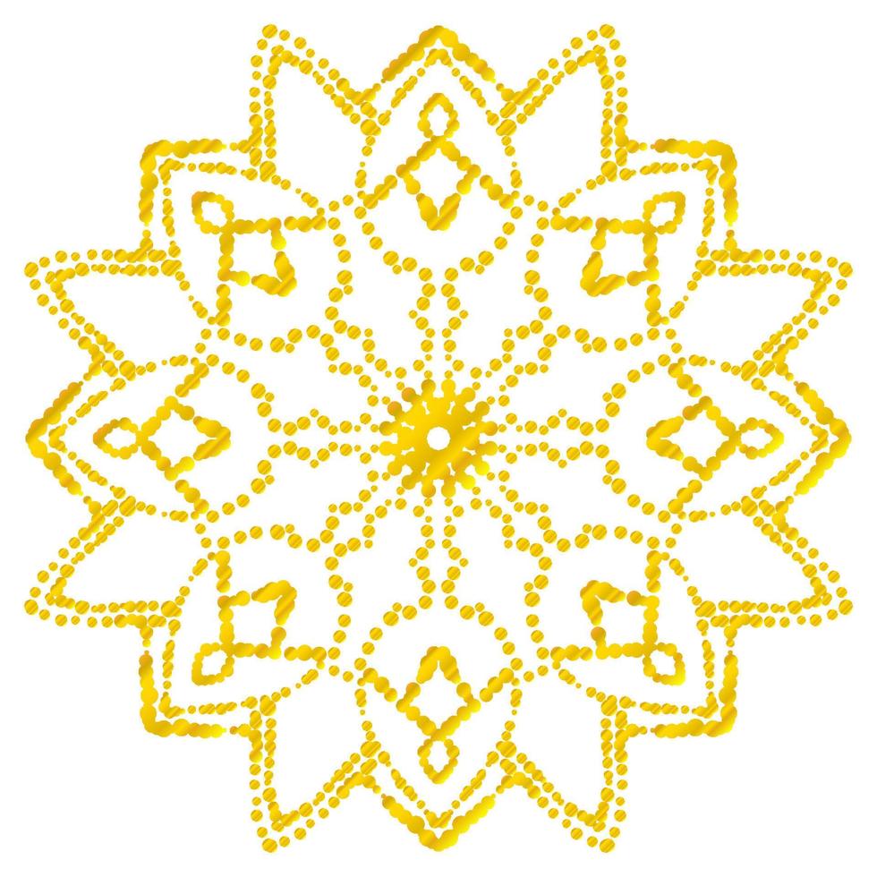 mandala de flores pontilhadas. elemento decorativo. doodle redondo ornamental isolado no fundo branco. elemento de círculo geométrico. vetor