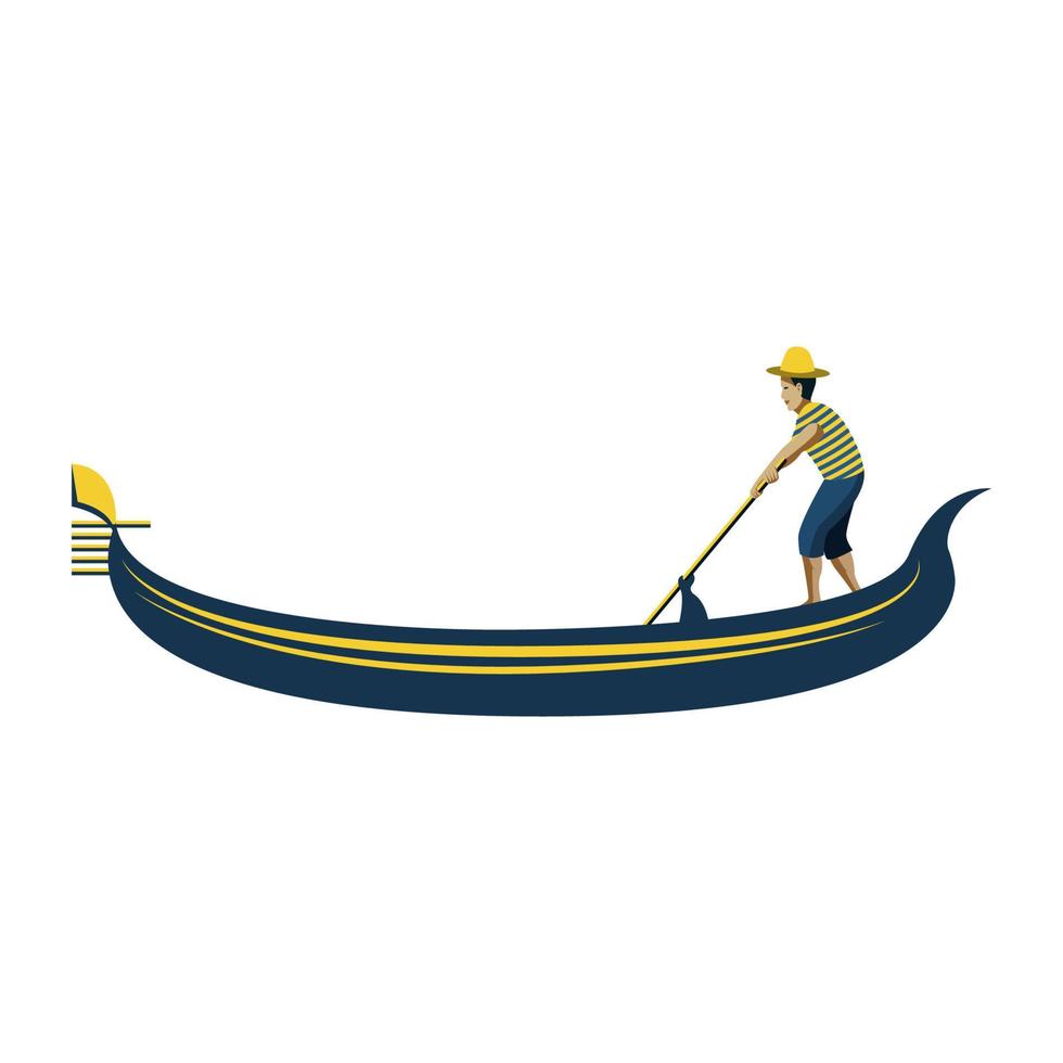 clip-art do barco a remo com design de desenho animado vetor