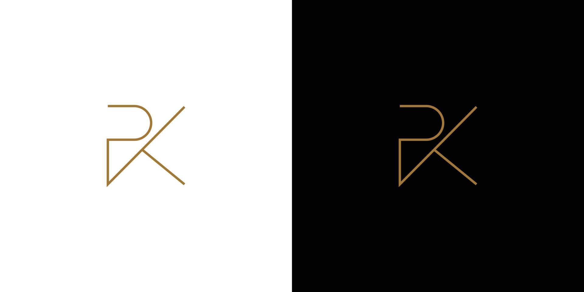 design de logotipo de iniciais pk de letra moderna e luxuosa vetor