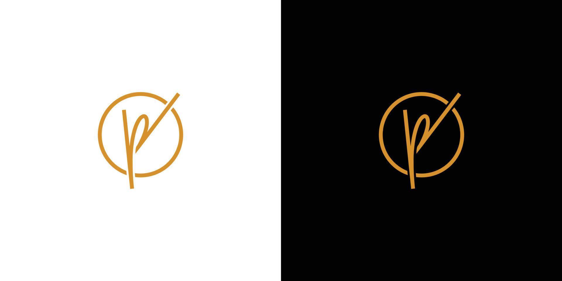design de logotipo de iniciais de letra wp moderno e luxuoso vetor