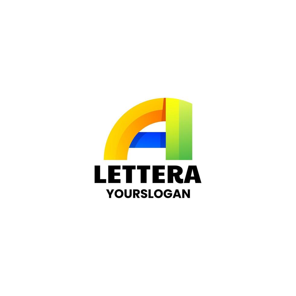 carta moderna um design de logotipo colorido vetor