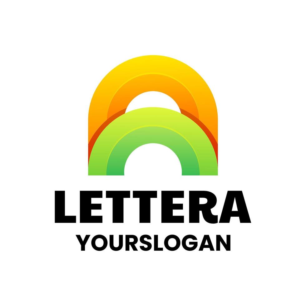 carta moderna um design de logotipo colorido vetor