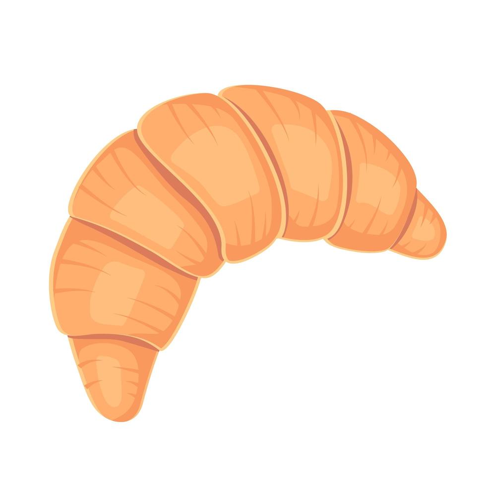 ilustração vetorial de croissant delicioso isolada no fundo branco vetor