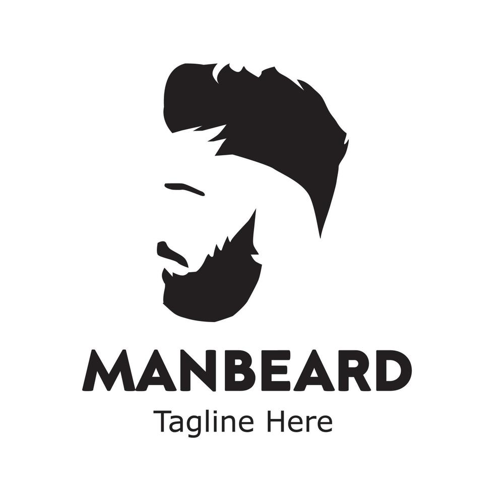 logotipo de estilo de barba vetor