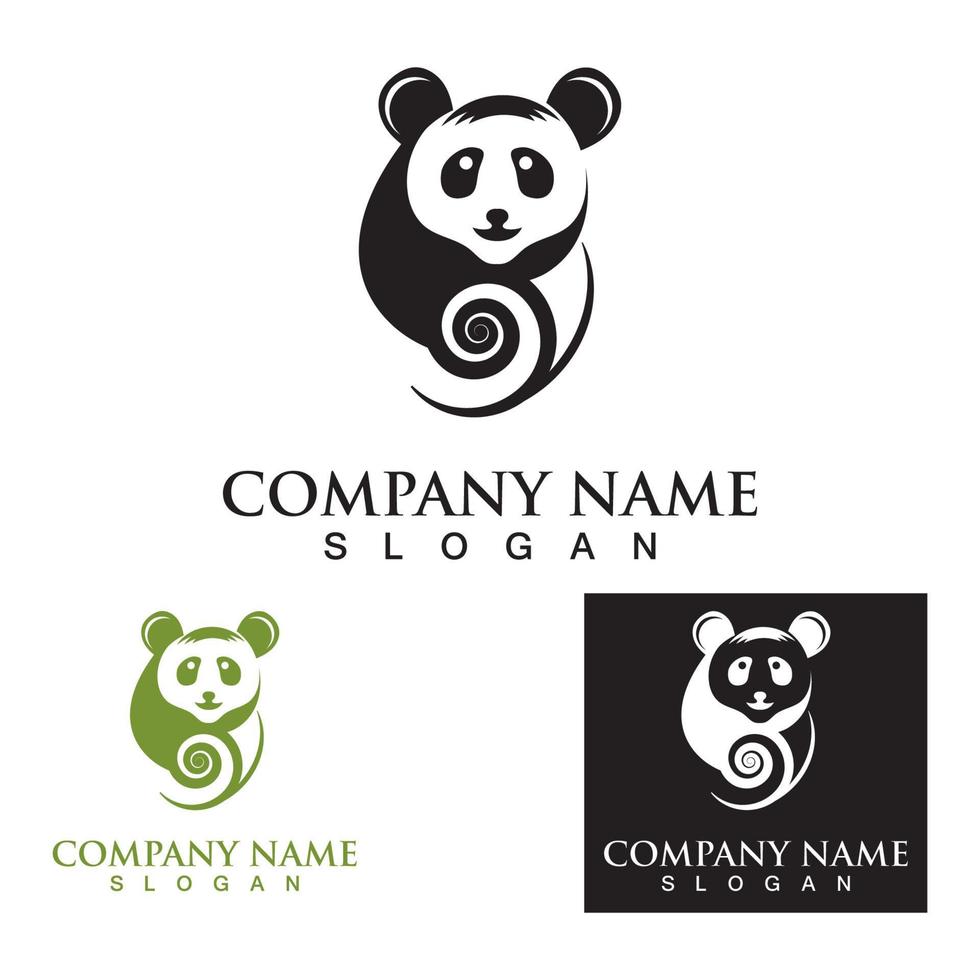 panda fofo urso logotipo animal mamíferos moderno é um ícone de vetor engraçado