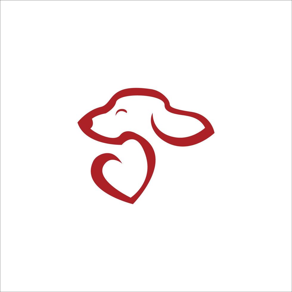 cão animal de estimação amor logotipo nome da empresa. vetor