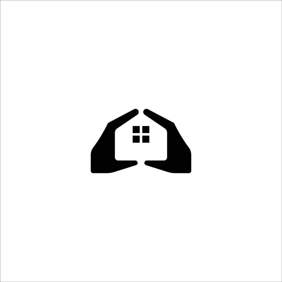 mão de ilustração do logotipo do conceito de casa conceito. vetor