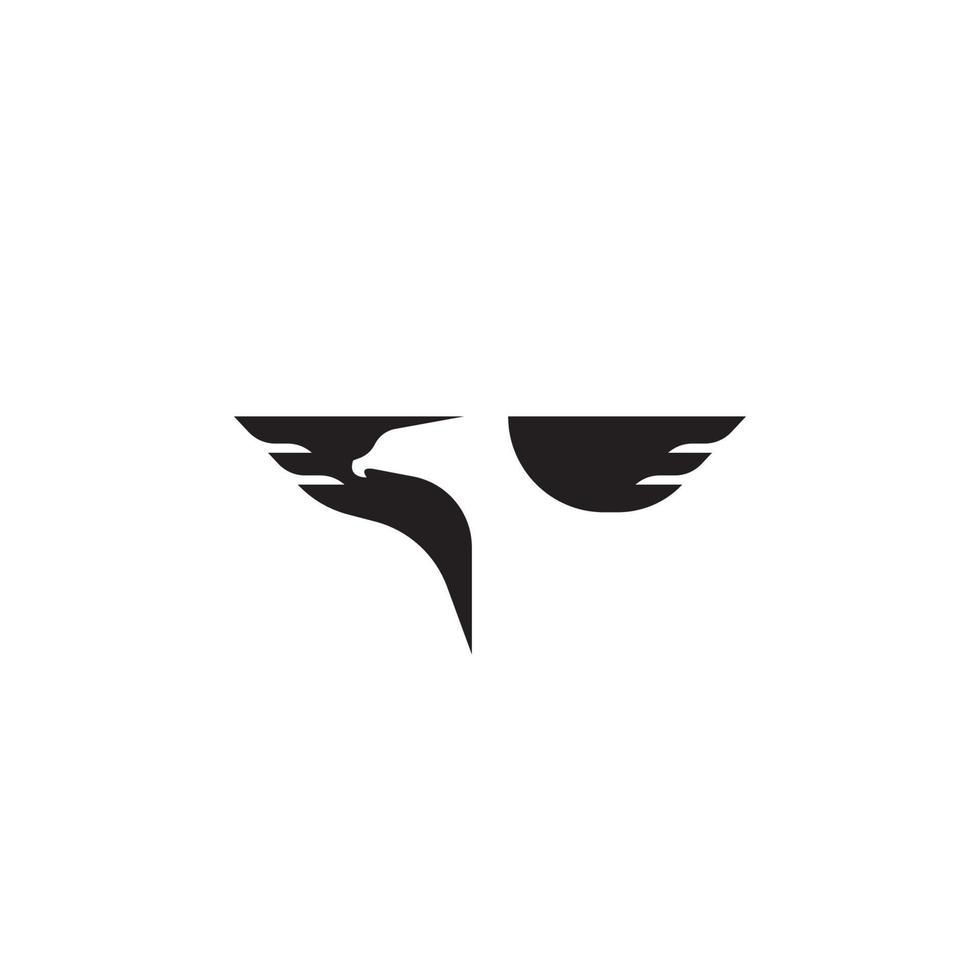 nome da empresa do logotipo do pássaro preto. vetor