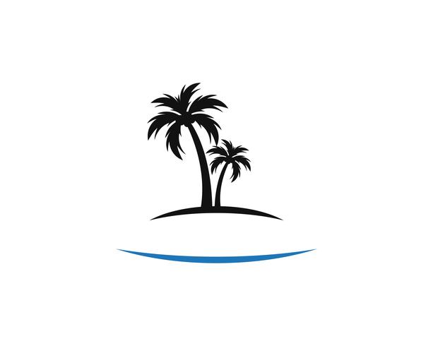 Modelo de logotipo de verão palmeira vetor