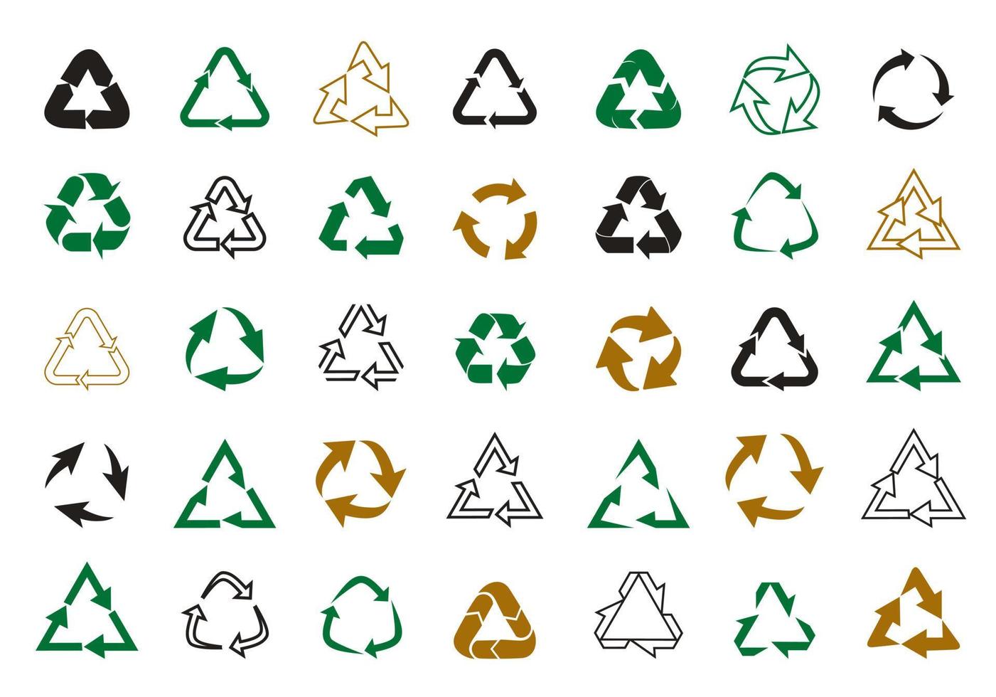 grande conjunto de ícones de reciclagem. setas do círculo. ícones de atualização de vetor. vetor
