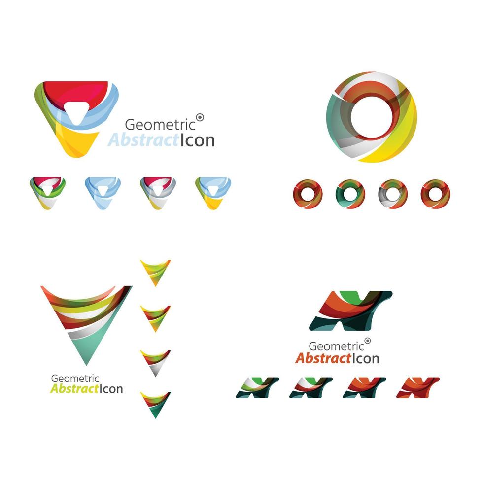 coleção de logotipos abstratos de logotipo de letra mínima com letras. logotipos abstratos geométricos vetor