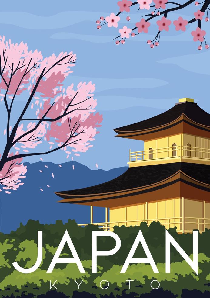 fundo de ilustração vetorial kyoto japão vetor