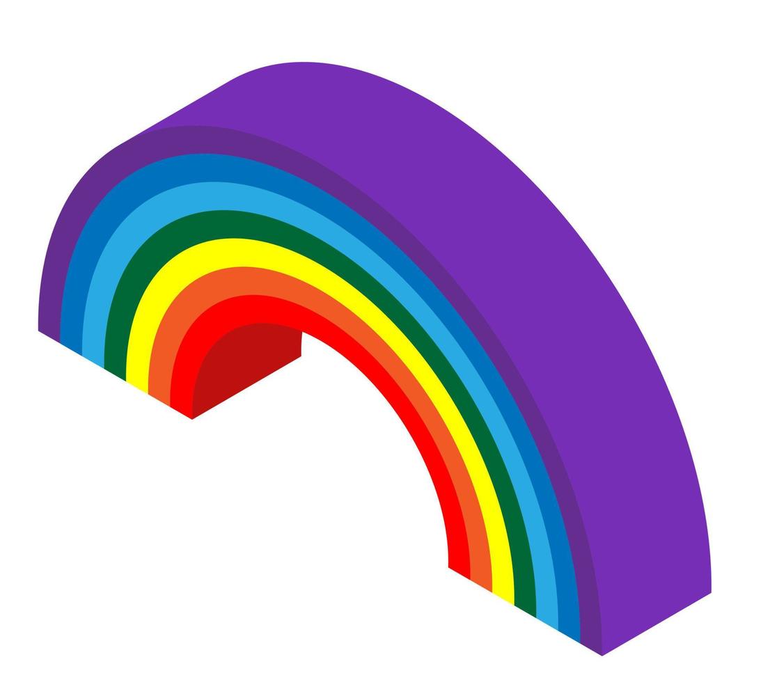 ilustração vetorial de ícone de arco-íris isométrica eps.10 vetor
