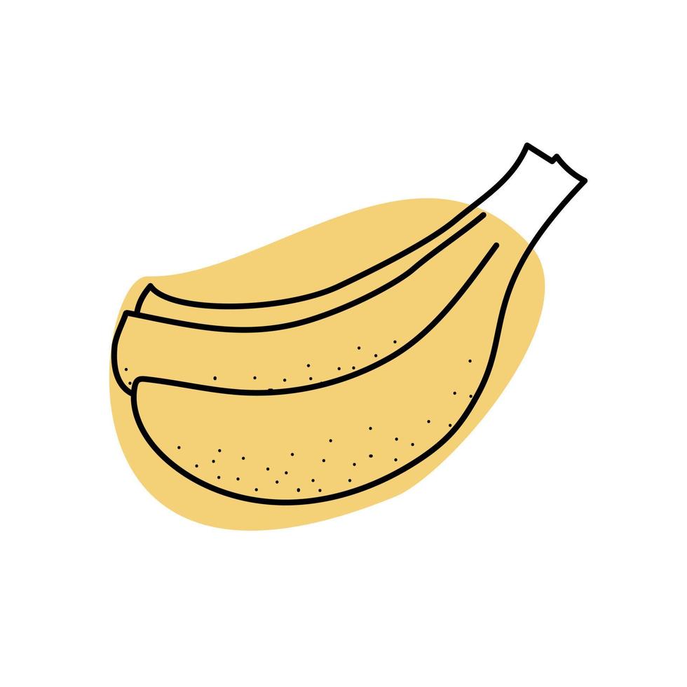 ícone de banana doodle para web e roupas de cozinha vetor